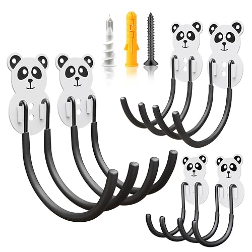 GPANDAG Garage Hooks Heavy Duty,Large Wall Mount Hanger Rack Garage Storage Utility Hooks, 6 Pack Long Hook Garage Organizer for Hanging Tool, Chairs, Hoses, Ladder, Bulk Items, Ropes