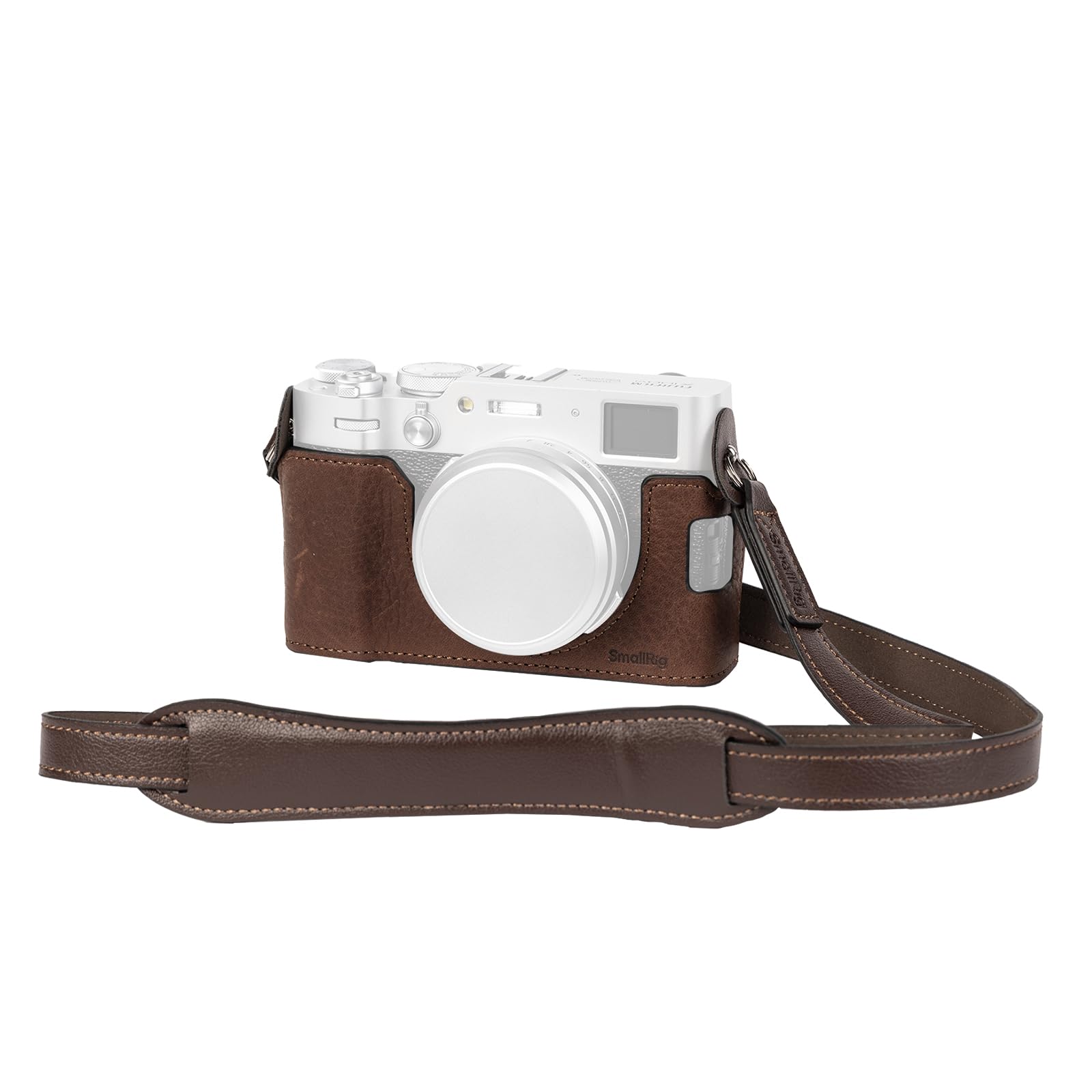 Photo 1 of SMALLRIG X100VI Half Leather Case Kit with Shoulder Strap, Retro Style Leather Camera Half Case with Aluminum Alloy Frame for FUJIFILM X100VI (Brown)