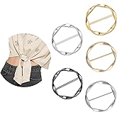 5PCS Silk Scarf Ring Clip T-shirt Tie Clips for Women scarf rings and slides Fashion Metal Circle Buckles for Women's Clothin