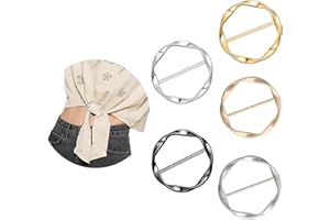5PCS Silk Scarf Ring Clip T-shirt Tie Clips for Women scarf rings and slides Fashion Metal Circle Buckles for Women's Clothin