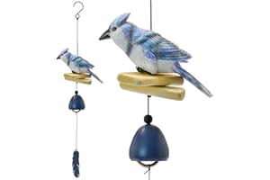 MrMrKura Bird Wind Chimes, Metal Wind Bell Pendent for Outside Hanging Wind Chime with Feather Ornament for Bless Garden Back