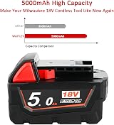 Waitley P0WER ELEKTR0 5.0Ah Li-ion Battery for Milwaukee M18 18V 48-11-18xx view 3