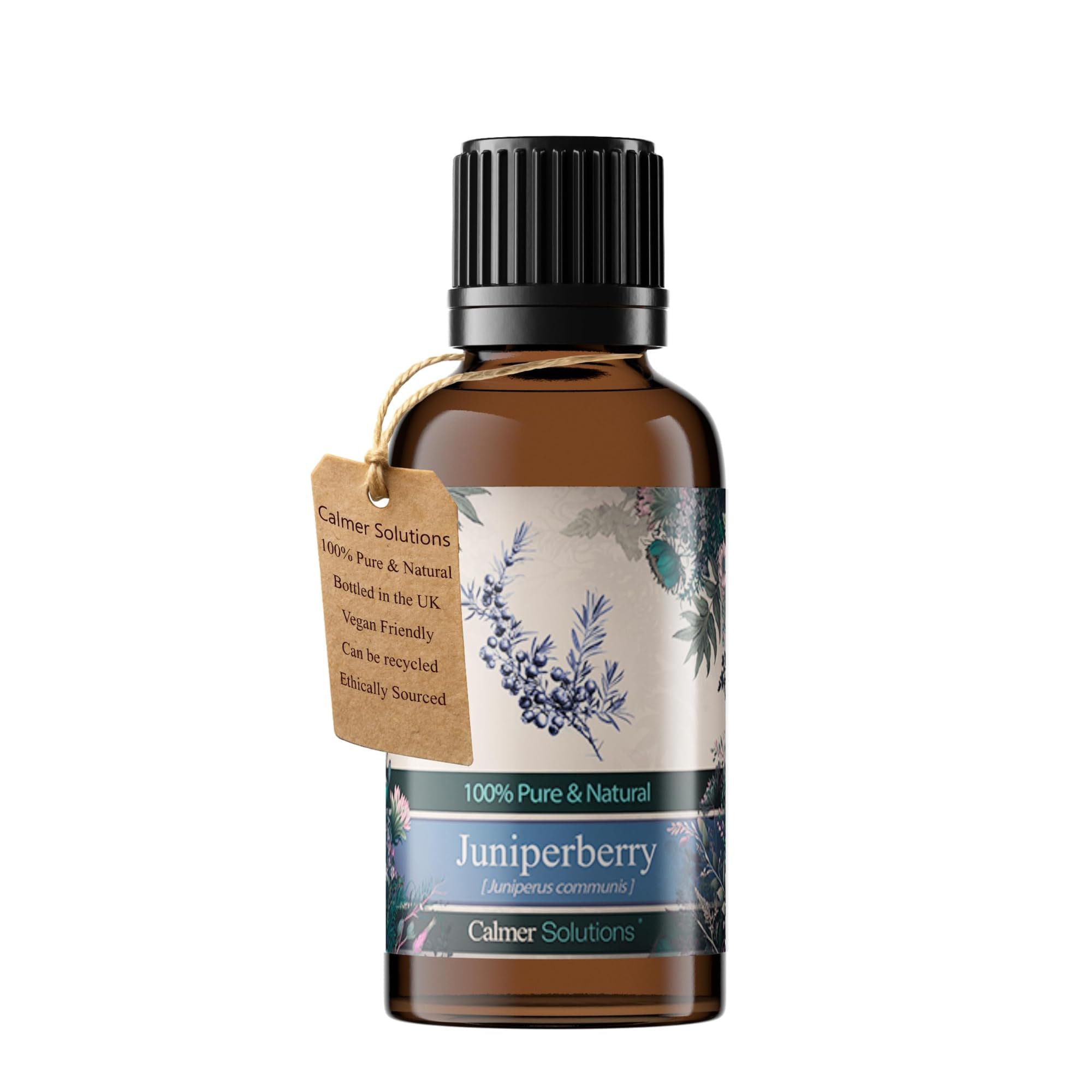 Calmer Solutions Juniper Berry Essential Oil 30ml – 100% Pure & Natural – Fresh Woody Aromatherapy Oil for Detox, Stress & Muscle Relief – Ideal for Diffusers, Massage & Skincare