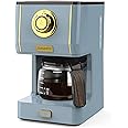 Amaste Coffee Maker, 5 Cup Coffee Pot with Three Brewing Modes, Retro Coffee Maker with Glass Carafe & Reusable Coffee Filter, Drip Coffee Maker Ideal for Home or Office, Keep Warm, Ash Blue