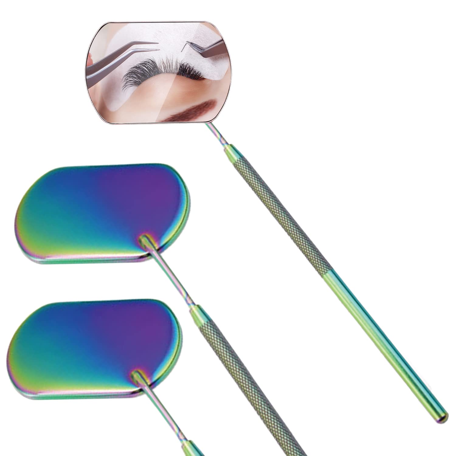 2 Pieces Square Lash Mirror Portable Eyelash Extensions Applicator Supplies Detachable Eyelash Mirror Multi-Function Eyelash Extension Mirror