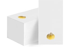 Horaldaily 100 Fall Disposable Paper Decorative Guest Napkins, Thanksgiving Autumn Harvest Gold Foil Pumpkin Hand Towel for Party Lunch Dinner Kitchen Bathroom
