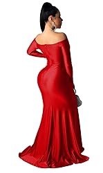 Womens Sexy Off Shoulder Long Sleeve Maxi Dress