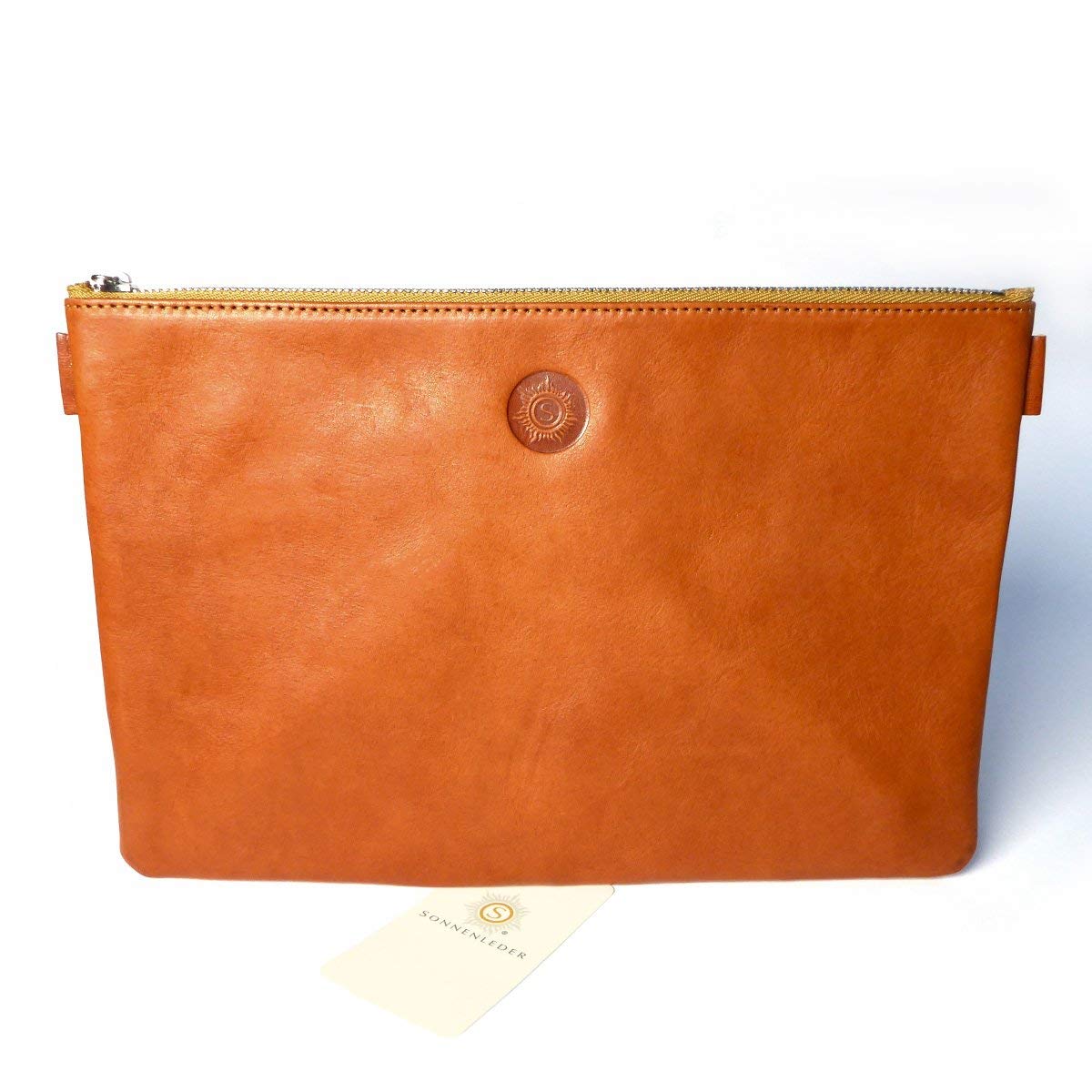 Sonnenleder "Weil" High Quality Leather Bank bag, Color: Natural, Natural Leather * Made in Germany