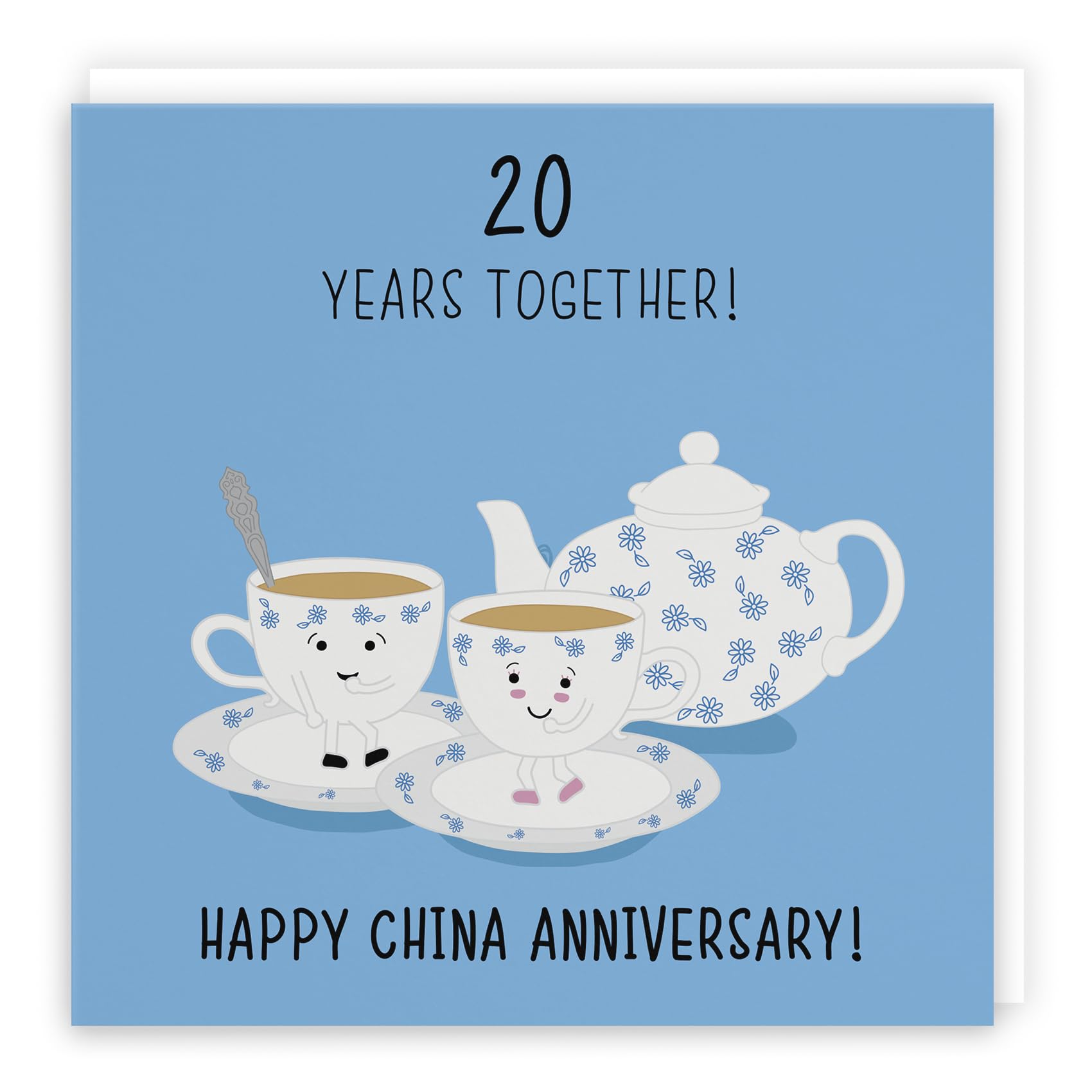 Hunts England - 20th Wedding Anniversary Card - China Anniversary - Iconic Collection - Fun Cute Anniversary Card - For Him, Her, Couples — image 1