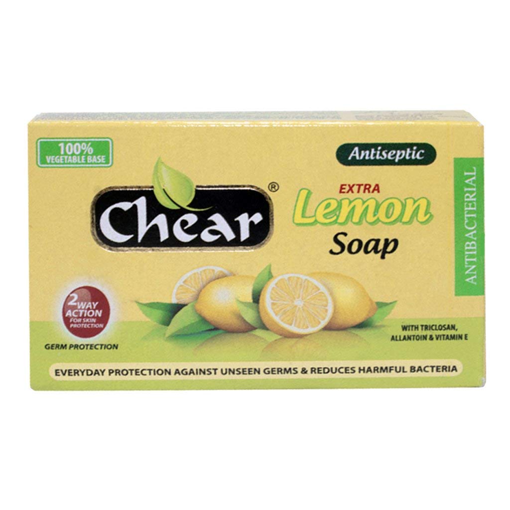 Chear Extra Lemon Antiseptic Soap 80g (Pack of 6) - every day protection - Antibacterial