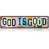 TREEPERI Vintage God Is Good Street Sign Wall Decor Metal Tin Signs for Bar Home Bedroom Garage