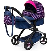 Bayer - Dolls Pram Xeo - Baby Stroller for Dolls with Bag, Adjustable, Reversible Handle, Foldable - Dolls Up to 18” - Age 3+