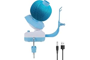FIZOCOSISTO Yarn Winder Pro, Electric Yarn Ball Winder for Crocheting, Upgrade Dual-Spring Tension 10oz Large Capacity, Stepless Speed Automatic Knitting Yarn Winder Wool Spinner Roller for Crochet Lovers(Blue)
