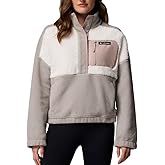 Columbia Women's Long Sleeve Cropped Fleece Pullover (US, Alpha, X-Large, Regular, Regular, Gray (Dove/Sea Salt/Crushed Clay))