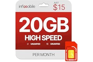 INFIMOBILE Prepaid Unlimited Plan: 1 Month | 20GB High-Speed Data Per Month | Unlimited Data Talk & Text | Prepaid Plan Service SIM Card | Nationwide Coverage | 4G, 5G Network