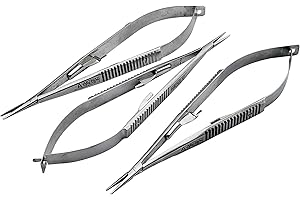 ARTMAN INSTRUMENTS 3 pcs Castroviejo Needle Holder 5.5 inches Straight with Lock | Dental Medical Ortho Surgical Needle Holder Locking | Veterinary Suture Restorative