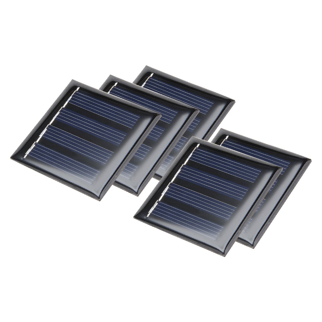 sourcingmap 5Pcs 2V 80mA Poly Mini Solar Cell Panel Module DIY f Phone Light Toys Charger 53.5mm x 53.5mm