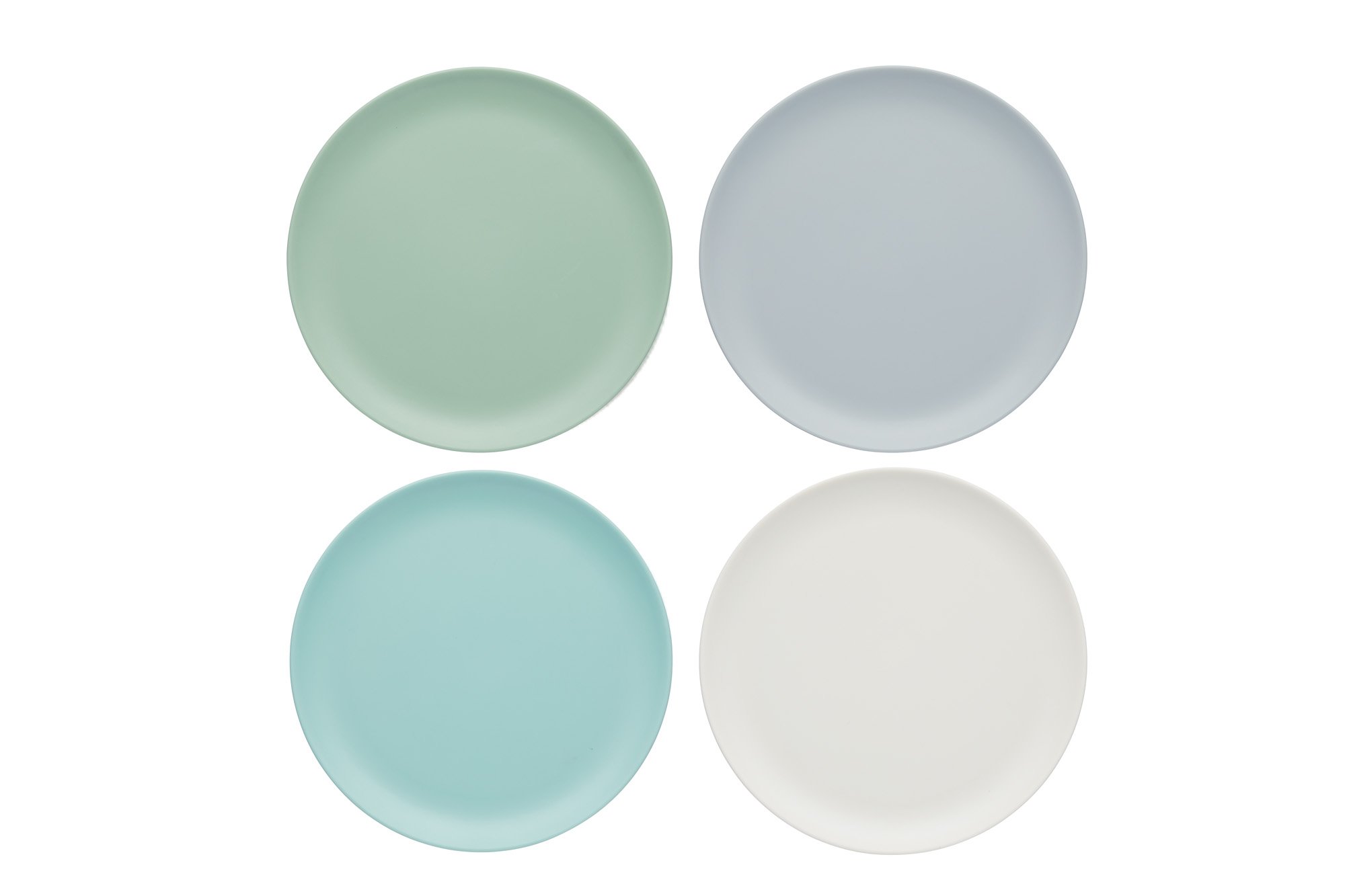 KitchenCraft Colourworks Melamine Plastic Side Plates, Classics Colours, Set of 4