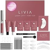 Livia Lash Lift + Color Kit&ndash; Salon-Curled and Colored Lashes for 8 Weeks | 3 Full Applications &ndash; Works on Straight, Blonde and Stubborn Lashes &ndash; Keratin Enriched- 5 Rod Sizes- Beginner-Friendly DIY