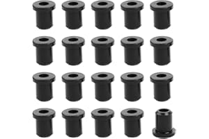 SUNKOO 20PCS Rubber Grommets 1/4"(6mm) Drill Hole, 3/16"(4mm) ID Durable Black Silicone Top Hat Grommets for Automotive Firewall, Wiring Protection