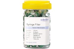 COBETTER 100 Pack Syringe Filter Nylon Lab Filters 0.22μm Pore Size 13mm Diameter Hydrophilic Filtration Non-sterile, Green