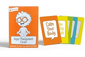 Open The Joy Anger Management Card Game, 50 Prompt Cards, Control Feelings and Increase Emotional Intelligence, Anger Management for Kids Ages 4+