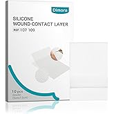 Dimora Wound Contact Layer, Silicone Non-adhering Wound Dressing, Transparent Pads Bandages Sheets for a Wide Range of Exuding Wounds, 2in x 3in (5cm x 7.5cm), 10 pcs