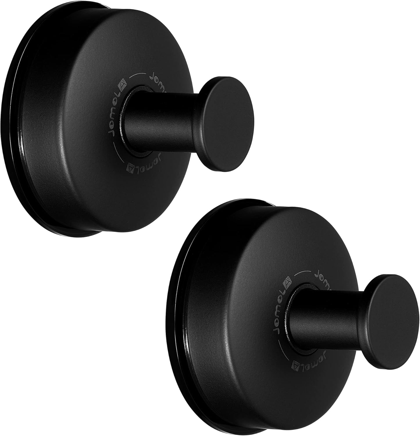 JOMOLA 2PCS Stainless Steel Bathroom Towel Hook Suction Cup Holder Utility Shower Hooks Hanger for Towel Storage Kitchen Utensil Vacuum Suction Cup Hooks, Matte Black
