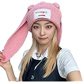 UNNQLL Fashion Cute Hats Crochet Knitted Cap Warm Winter Snow Bunny Ear Beanie Cosplay Christmas Party Gift for Girls Women