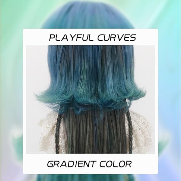 STYLER LONG STRAIGHT WIG WITH BANGS FOR WOMEN SYNTHETIC FIBER NATURAL STRAIGHT HEAT RESISTANT WIG FOR DAILY PARTY USE COSPLAY PARTY (GREEN)
