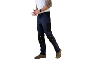 Ellobird Men's Work Utility Pants, Relaxed Fit 4 Way Stretch, Construction Carpenter Cargo Tactical, Durable Cordura