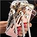 [2-in-1][1-Pack] Samsung Galaxy S7 Edge, AMASELL Luxury Bling 3D Sparkle Diamond Mirror case+Aluminum Metal Frame Bumper with Pearl Tassels Hard PC Back Cover Case, Rose Gold with Bling