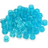 LEGO Parts: 100 Round Transparent Blue Plates 1x1