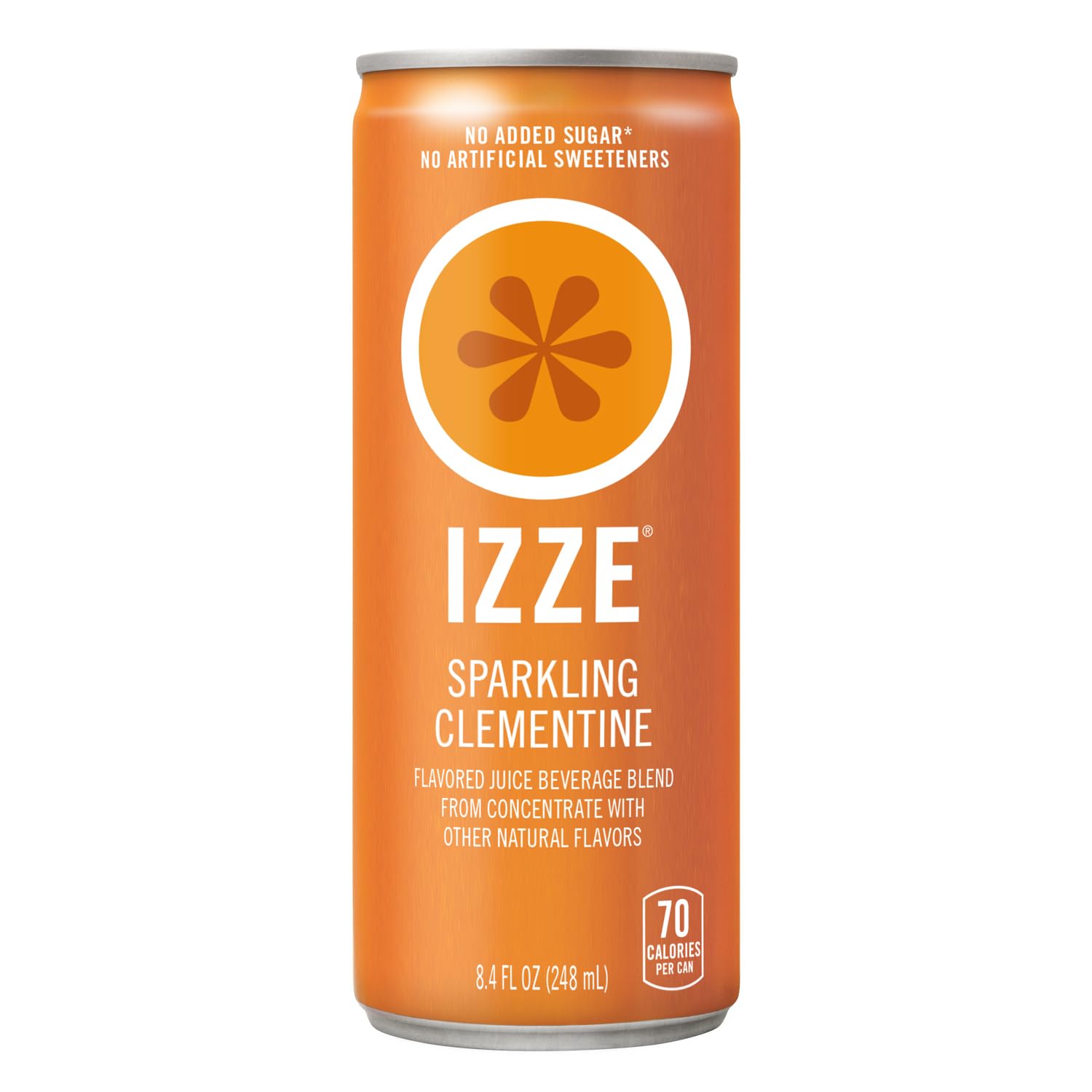 IZZE Sparkling Juice Beverage Blend, Clementine, No Sugar Added, 8.4 FL OZ, 24 Cans