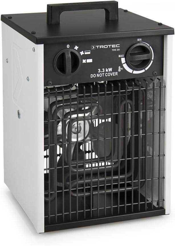 TROTEC Elektroheizer TDS 20 mit 3,3 kW Heizlüfter Heizgerät Bauheizer mit integriertem Thermostat