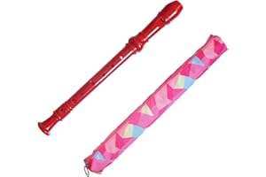 Farcaya Soprano Recorder Instrument for Beginners German Style C Key 8 Hole Descant Music with Clean Rod Storage Case (Red)