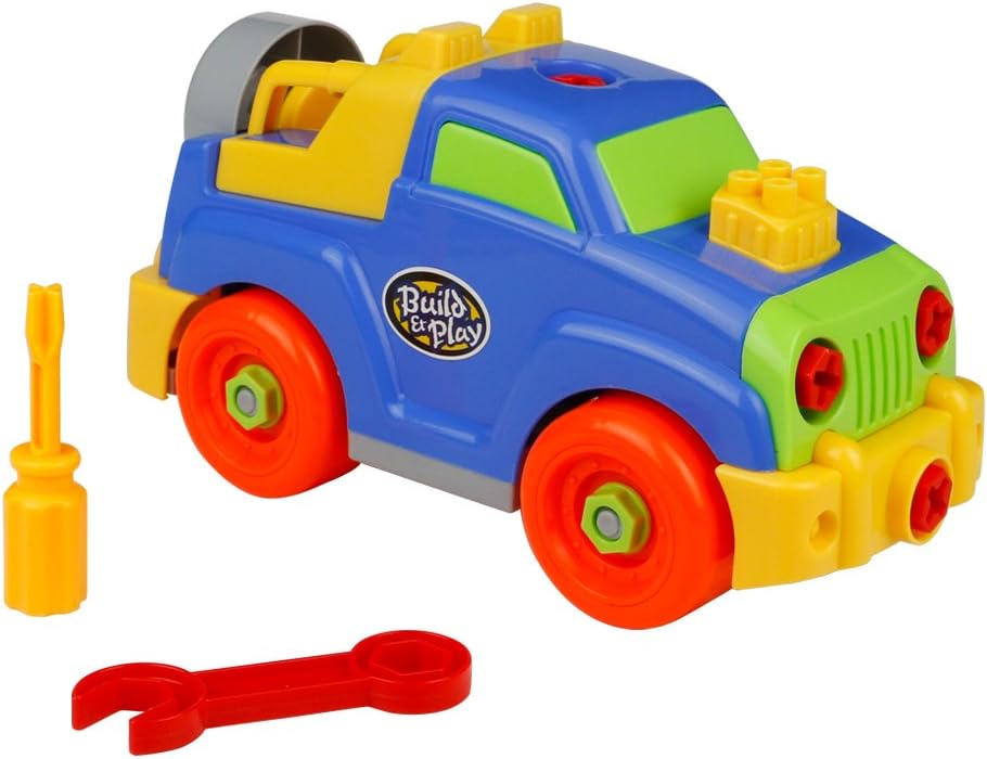 Jerryvon Take Apart Toy Racing Car Assemble and Disassemble Toys Pickup Truck for Kids Age 3+