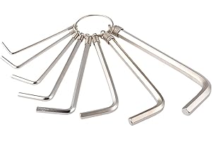 KATUR Allen Wrench Hex Key Set, 8PCS Metric Convenient Key Ring Hex Key Set for Repairs 1.5/2/2.5/3/3.5/4/5/6mm (Silver)