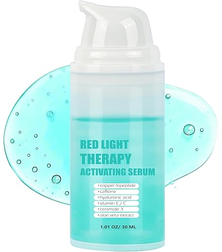 ghk cu and red light therapy Activation Serum for Face – Hydrating & Firming Booster for LED Red Light Devices – Anti-Aging Green Tea Serum with Niacinamide, Hyaluronic Acid, Peptides & Collagen, 1 This peptide reverses aging..., And