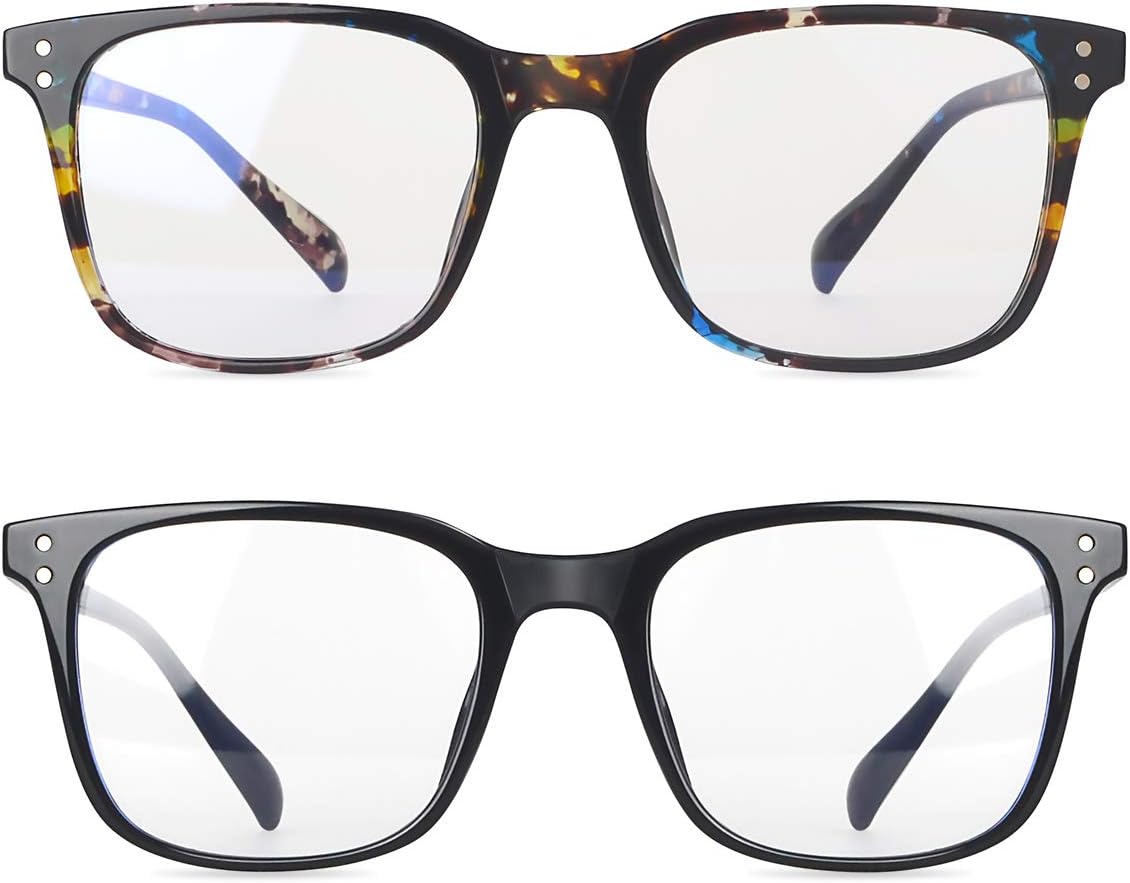 Blue Light Blocking Glasses for Men Women, Anti Blue Light Computer Gaming Glasses UV400 Transparent Lens