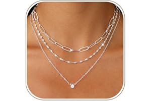 Lyncory Gold Necklace for Women Stack Chain Diamond Pendant 14K Gold Silver Plated Dainty Y Shaped Drop Charm Choker Necklace