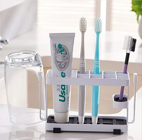 Amazon Lither 歯ブラシホルダー 歯ブラシ立て コップホルダー 電気歯ブラシ入れ バスルーム収納 シンプルデザイン 省スペース 歯ブラシスタンド ホーム キッチン オンライン通販