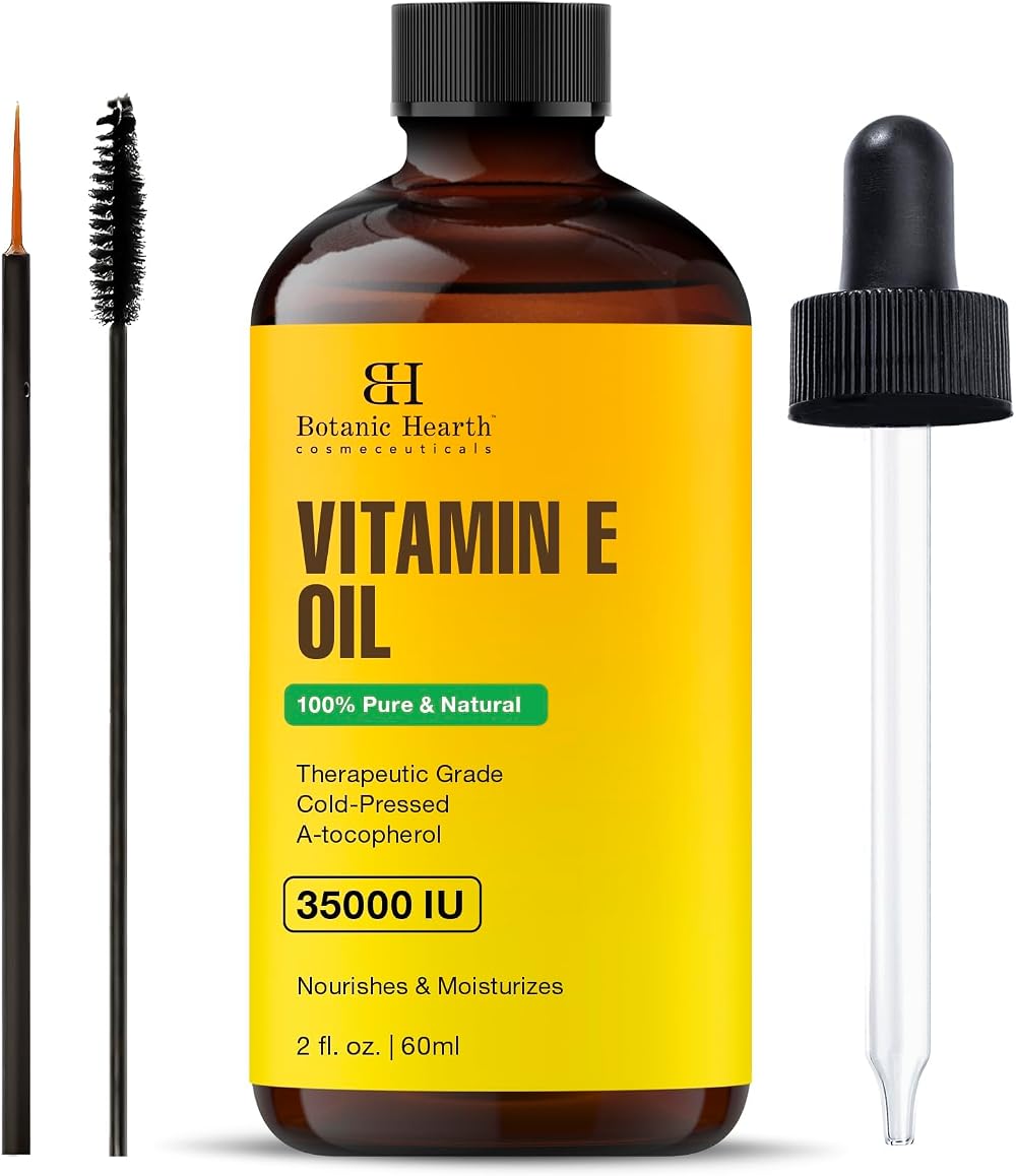 Botanic Hearth Vitamin E Oil 2 Fl Oz – Pure, Natural Massage & Skin Care