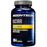 BodyTech BCAA a 2:1:1 Ratio a Supports Muscle Strength &amp; Delays Fatigue (264 Capsules)