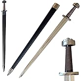 Claymeur 40" Medieval Brown Stainless Steel Sword with Scabbard for Collection, Display, Cosplay