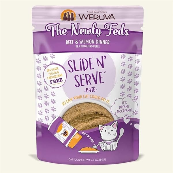WERUVA FEDS BEEF & SALMON DINNER PATE GRAIN-FREE CAT FOOD, 2.8 OZ