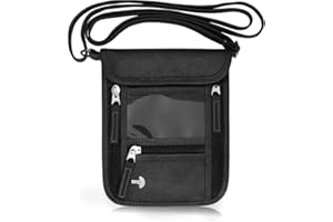 TOPBAG Travel Essentials Passport Holder Slim, Rfid Blocking Travel Wallet for Women and Men, Anti Theft Travel Document Organizer with Adjustable Strap, Neck Money Pouch to Protect Your Information