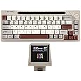 EPOMAKER RT65 Wireless Tri-Mode 65% Mechanical Keyboard, Hot-swap Creamy Custom Gaming Keyboard, with Mini Display and Joystick, RGB Backlit, NKRO (Retro Grey, Wisteria Linear Switch)