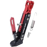 Universal Motorcycle Kickstand Adjustable Foot Side Support Parking Kickstand for Electric Motorbike Parking Foot Side Support Stand (Red)