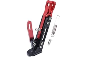 LHRLAOLIU Universal Motorcycle Kickstand Adjustable Foot Side Support Parking Kickstand for Electric Motorbike Parking Foot Side Support Stand (Red)